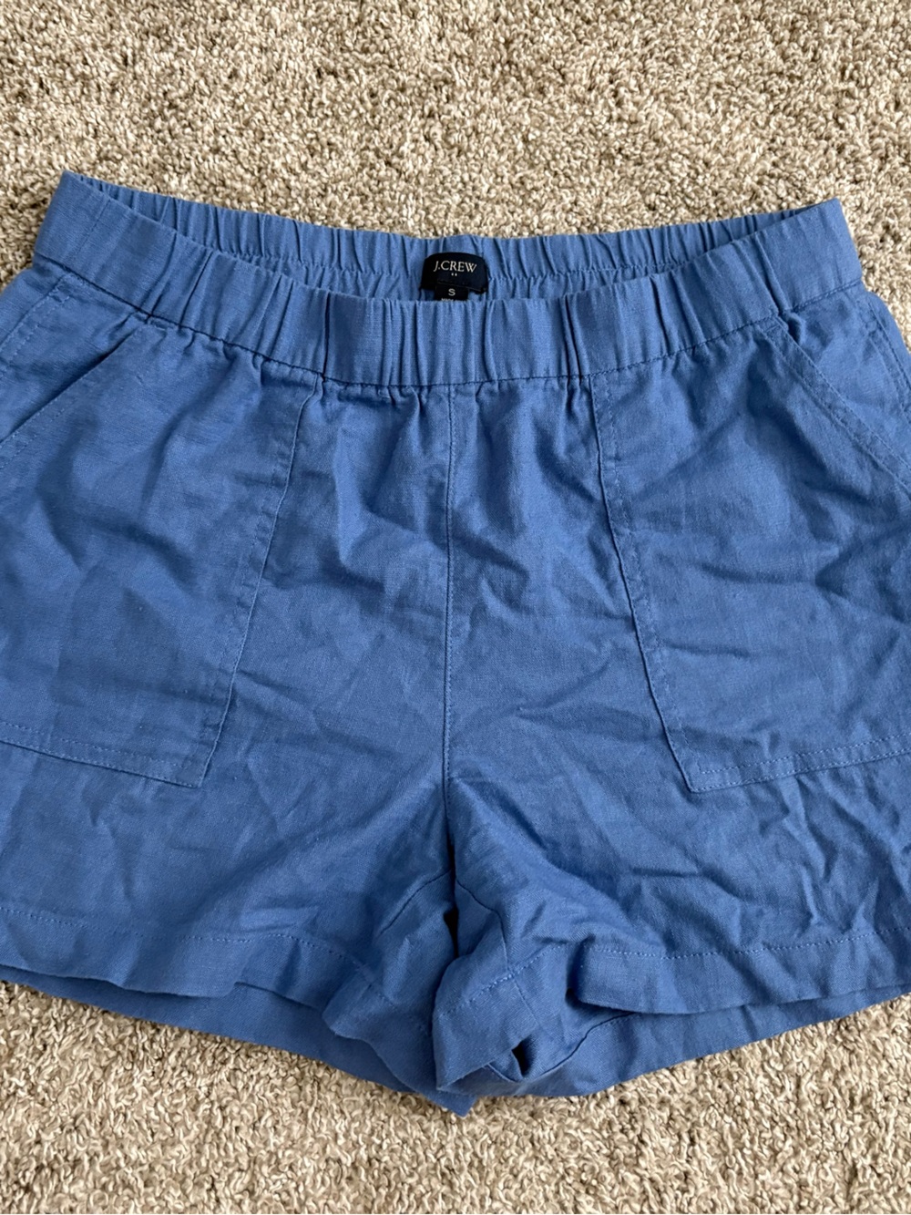 J. Crew Slate Blue Women's Elastic-Waist Casual Shorts